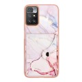 For Xiaomi Redmi 10 Marble Pattern IMD Card Slot Phone Case(Rose Gold)