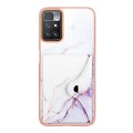 For Xiaomi Redmi 10 Marble Pattern IMD Card Slot Phone Case(White Purple)