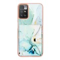 For Xiaomi Redmi 10 Marble Pattern IMD Card Slot Phone Case(Green)