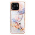 For Xiaomi Redmi 10C Marble Pattern IMD Card Slot Phone Case(Galaxy Marble White)