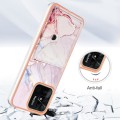 For Xiaomi Redmi 10C Marble Pattern IMD Card Slot Phone Case(Rose Gold)