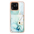 For Xiaomi Redmi 10C Marble Pattern IMD Card Slot Phone Case(Green)