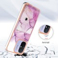 For Xiaomi Redmi 12C / 11A 4G Marble Pattern IMD Card Slot Phone Case(Pink Purple Gold)