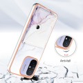 For Xiaomi Redmi 12C / 11A 4G Marble Pattern IMD Card Slot Phone Case(White Purple)