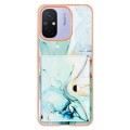 For Xiaomi Redmi 12C / 11A 4G Marble Pattern IMD Card Slot Phone Case(Green)