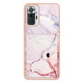 For Xiaomi Redmi Note 10 Pro Max Marble Pattern IMD Card Slot Phone Case(Rose Gold)