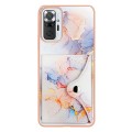 For Xiaomi Redmi Note 10 Pro Marble Pattern IMD Card Slot Phone Case(Galaxy Marble White)