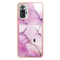 For Xiaomi Redmi Note 10 Pro Marble Pattern IMD Card Slot Phone Case(Pink Purple Gold)