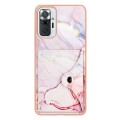 For Xiaomi Redmi Note 10 Pro Marble Pattern IMD Card Slot Phone Case(Rose Gold)
