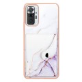 For Xiaomi Redmi Note 10 Pro Marble Pattern IMD Card Slot Phone Case(White Purple)