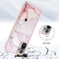 For Xiaomi Redmi Note 10s Marble Pattern IMD Card Slot Phone Case(Rose Gold)