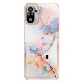For Xiaomi Redmi Note 10 4G Marble Pattern IMD Card Slot Phone Case(Galaxy Marble White)