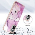 For Xiaomi Redmi Note 10 4G Marble Pattern IMD Card Slot Phone Case(Pink Purple Gold)