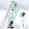 For Xiaomi Redmi Note 10 4G Marble Pattern IMD Card Slot Phone Case(Green)