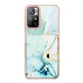 For Xiaomi Redmi Note 11 5G Marble Pattern IMD Card Slot Phone Case(Green)