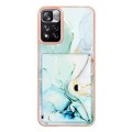 For Xiaomi Redmi Note 11 Pro / 11 Pro+ Marble Pattern IMD Card Slot Phone Case(Green)