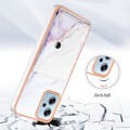For Xiaomi Redmi Note 11T Pro Marble Pattern IMD Card Slot Phone Case(White Purple)