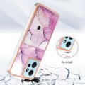 For Xiaomi Redmi Note 12 4G Marble Pattern IMD Card Slot Phone Case(Pink Purple Gold)