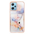 For Xiaomi Redmi Note 12 5G Global Marble Pattern IMD Card Slot Phone Case(Galaxy Marble White)