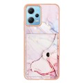 For Xiaomi Redmi Note 12 5G Global Marble Pattern IMD Card Slot Phone Case(Rose Gold)