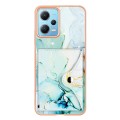 For Xiaomi Redmi Note 12 5G Global Marble Pattern IMD Card Slot Phone Case(Green)