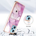For Xiaomi Poco X5 5G Marble Pattern IMD Card Slot Phone Case(Pink Purple Gold)