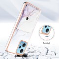 For Xiaomi Poco X5 5G Marble Pattern IMD Card Slot Phone Case(White Purple)