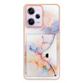 For Xiaomi Redmi Note 12 Pro 5G Global Marble Pattern IMD Card Slot Phone Case(Galaxy Marble White)