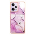 For Xiaomi Poco X5 Pro 5G Marble Pattern IMD Card Slot Phone Case(Pink Purple Gold)
