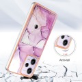 For Xiaomi Redmi Note 12 Pro Speed Marble Pattern IMD Card Slot Phone Case(Pink Purple Gold)