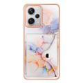 For Xiaomi Redmi Note 12 Pro+ Marble Pattern IMD Card Slot Phone Case(Galaxy Marble White)
