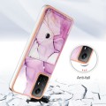 For Xiaomi Redmi Note 12S 4G Marble Pattern IMD Card Slot Phone Case(Pink Purple Gold)