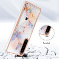 For Sony Xperia 1 IV Marble Pattern IMD Card Slot Phone Case(Galaxy Marble White)