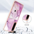 For Sony Xperia 1 IV Marble Pattern IMD Card Slot Phone Case(Pink Purple Gold)