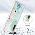 For Sony Xperia 10 IV Marble Pattern IMD Card Slot Phone Case(Green)
