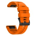 For Garmin Fenix 7 Pro 22mm Solid Color Steel Buckle Silicone Quick Release Watch Band(Orange)