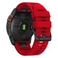 For Garmin Fenix 7 Pro 22mm Solid Color Steel Buckle Silicone Quick Release Watch Band(Red)