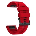 For Garmin Fenix 7 Pro 22mm Solid Color Steel Buckle Silicone Quick Release Watch Band(Red)