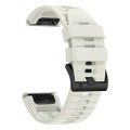 For Garmin Fenix 7 Pro 22mm Solid Color Steel Buckle Silicone Quick Release Watch Band(Creamy White)