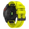 For Garmin Fenix 7 Pro 22mm Solid Color Steel Buckle Silicone Quick Release Watch Band(Lime Green)