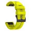 For Garmin Fenix 7 Pro 22mm Solid Color Steel Buckle Silicone Quick Release Watch Band(Lime Green)