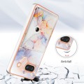 For Google Pixel 7a Marble Pattern IMD Card Slot Phone Case(Galaxy Marble White)