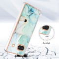 For Google Pixel 7a Marble Pattern IMD Card Slot Phone Case(Green)