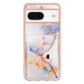 For Google Pixel 8 Marble Pattern IMD Card Slot Phone Case(Galaxy Marble White)