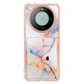 For Huawei Mate 60 Marble Pattern IMD Card Slot Phone Case(Galaxy Marble White)