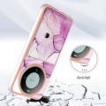 For Huawei Mate 60 Pro Marble Pattern IMD Card Slot Phone Case(Pink Purple Gold)