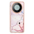 For Huawei Mate 60 Pro Marble Pattern IMD Card Slot Phone Case(Rose Gold)