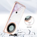 For Huawei Mate 60 Pro Marble Pattern IMD Card Slot Phone Case(White Purple)