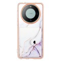 For Huawei Mate 60 Pro Marble Pattern IMD Card Slot Phone Case(White Purple)