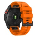 For Garmin Fenix 7X 26mm Solid Color Steel Buckle Silicone Quick Release Watch Band(Orange)